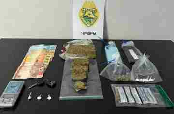 Pinhão - ROTAM apreende drogas e prende suspeito por tráfico em Faxinal do Céu